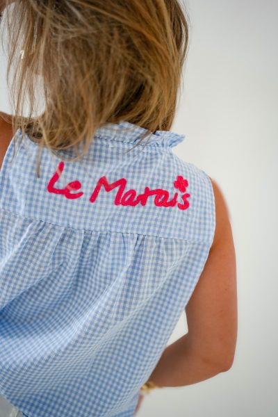 Le Marais Checkered Blouse Blue - Afbeelding 6