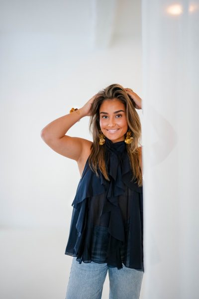 Ruffle Top Navy