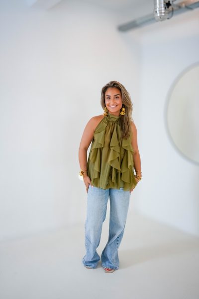 Ruffle Top Olive - Afbeelding 5