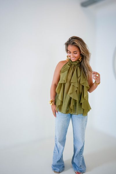 Ruffle Top Olive
