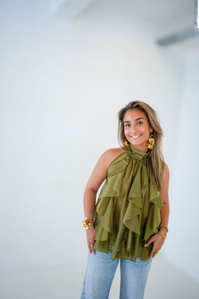 Ruffle Top Olive - Afbeelding 4