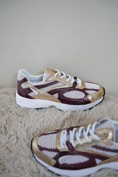 Babouche Novy Sneakers Gold Bordeaux