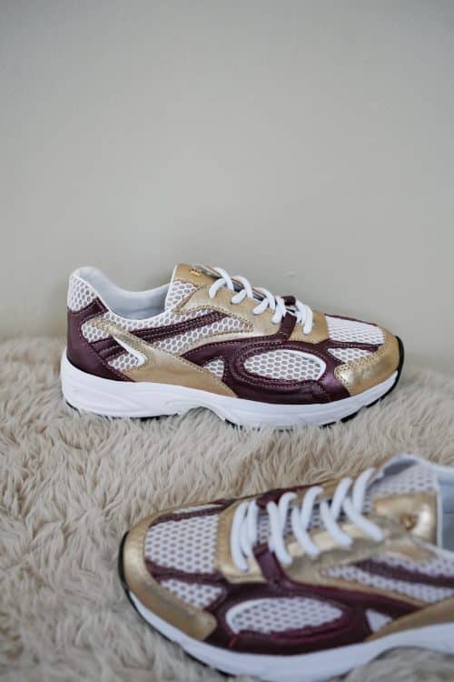 Babouche Novy Sneakers Gold Bordeaux