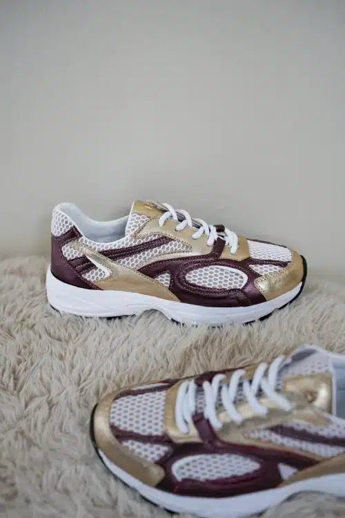 Babouche Novy Sneakers Gold Bordeaux