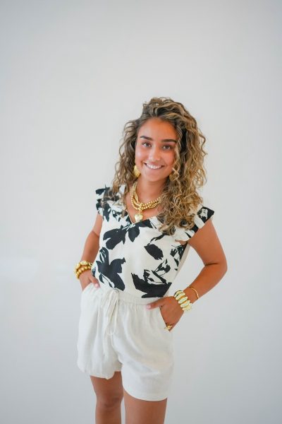 Jenny Top Black White Print - Afbeelding 5