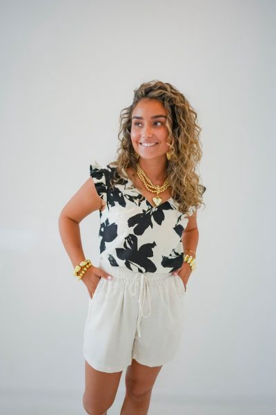 Linnen Short Beige - Afbeelding 3
