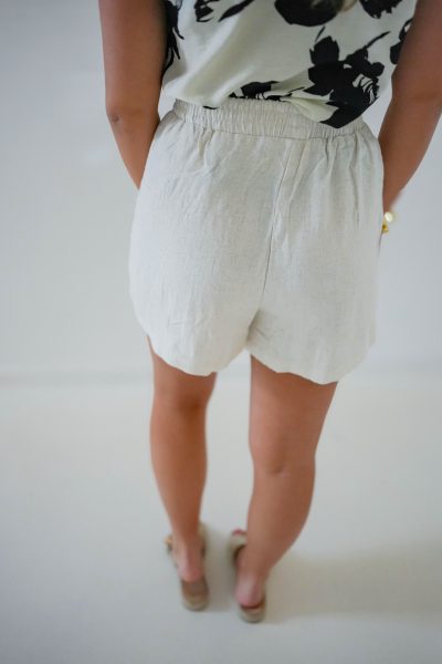 Linnen Short Beige - Afbeelding 4