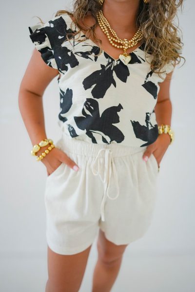Linnen Short Beige - Afbeelding 5