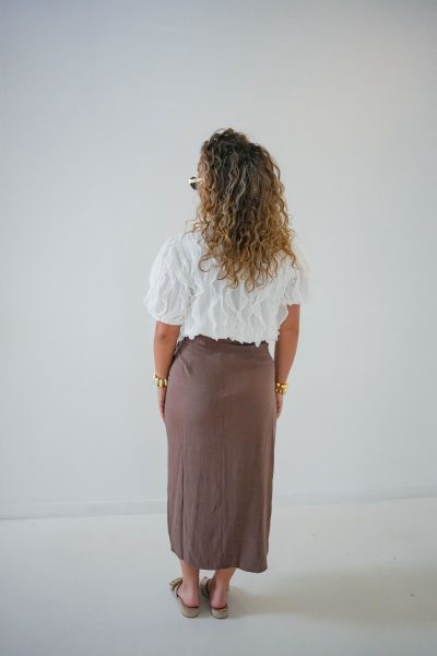 Linnen Skirt Brown - Afbeelding 5