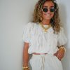 Ruby Ruffle Top Creme