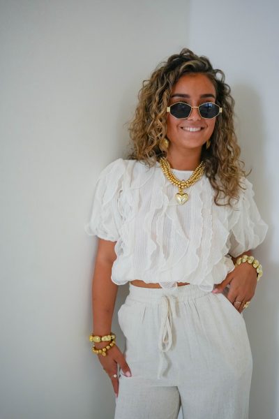 Ruby Ruffle Top Creme