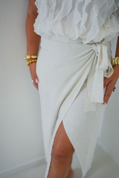 Wilke Wrap Skirt Beige - Afbeelding 6