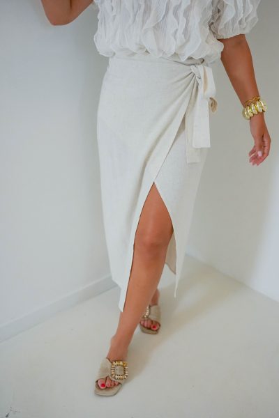 Wilke Wrap Skirt Beige - Afbeelding 5