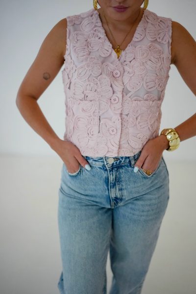 Feye Flower Gilet Pink - Afbeelding 3