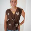 Lorena Flower Top Brown
