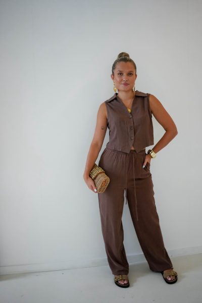 Dionne Top Linnen Brown - Afbeelding 2