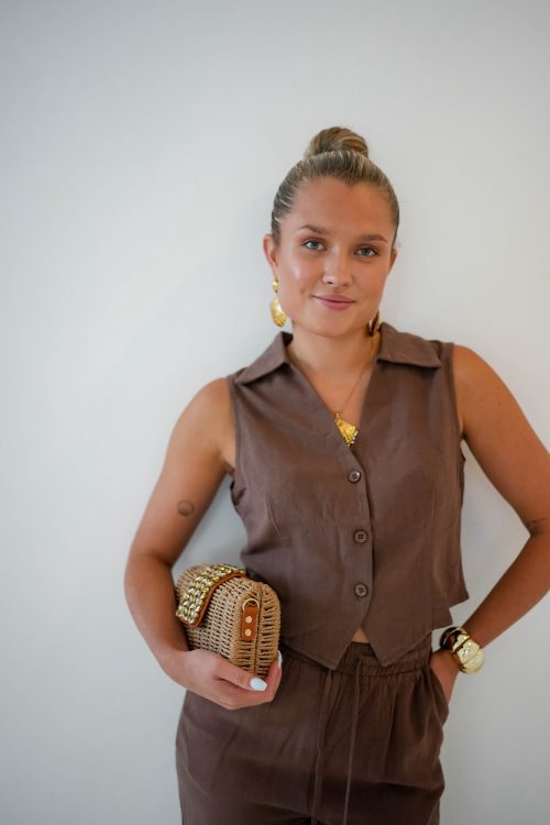 Dionne Top Linnen Brown