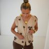 Lorena Flower Top Beige
