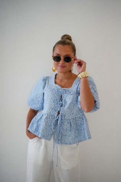 Yessie Top Light Blue - Afbeelding 2