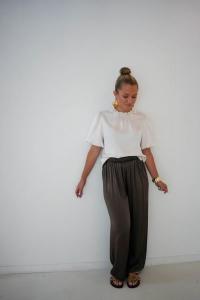 Yeda Satin Pants Brown