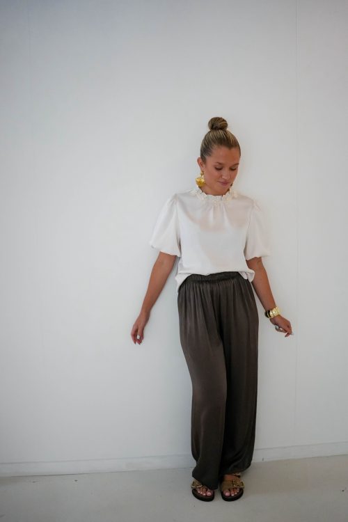 Yeda Satin Pants Brown