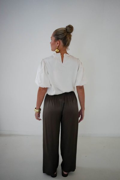 Yeda Satin Pants Brown - Afbeelding 3