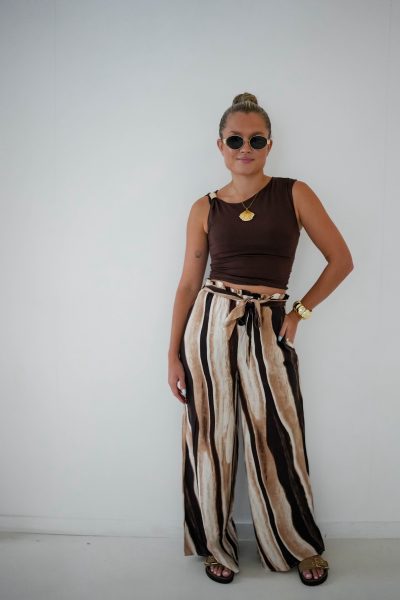 Millia Stripe Pants Choco - Afbeelding 3