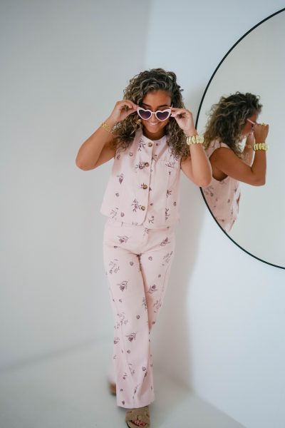 Yara Denim Gilet Pink - Afbeelding 4