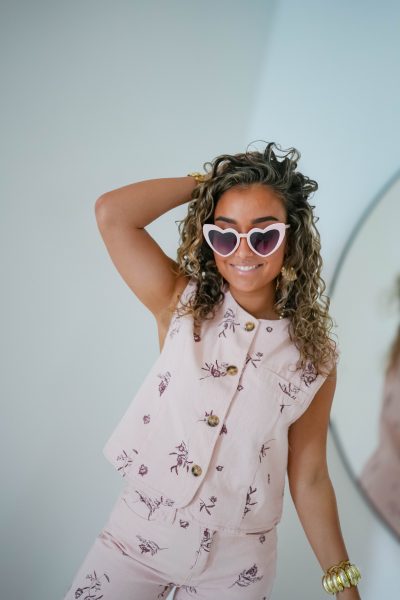 Yara Denim Gilet Pink
