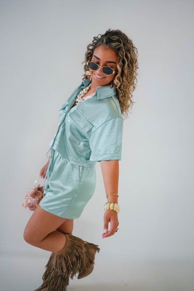 Satin Set Saliegroen - Afbeelding 6