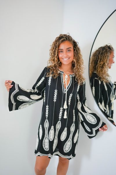 Maia Embroidery Dress Black - Afbeelding 8