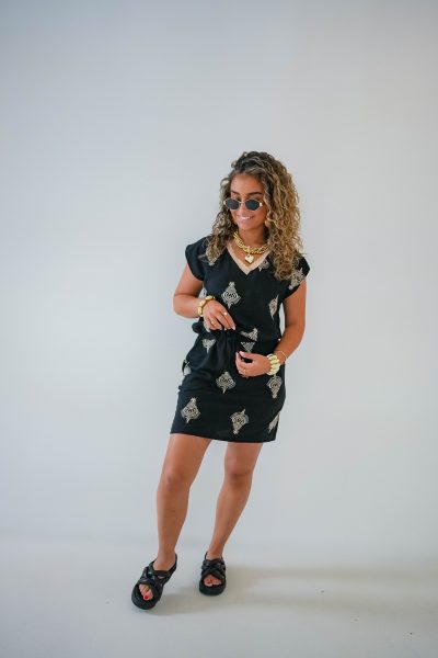 Dora Dress Black Gold - Afbeelding 2