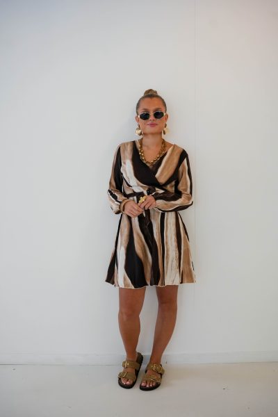 Mila Stripe Dress Choco - Afbeelding 4