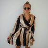Mila Stripe Dress Choco