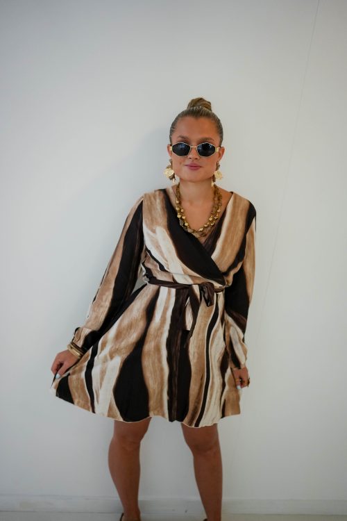 Mila Stripe Dress Choco