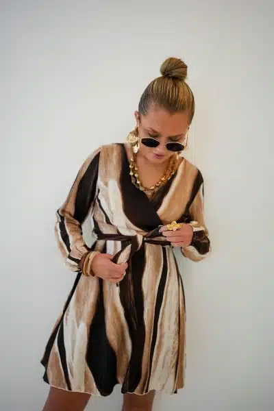 Mila Stripe Dress Choco - Afbeelding 8