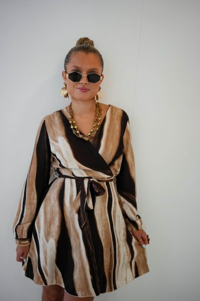 Mila Stripe Dress Choco - Afbeelding 6