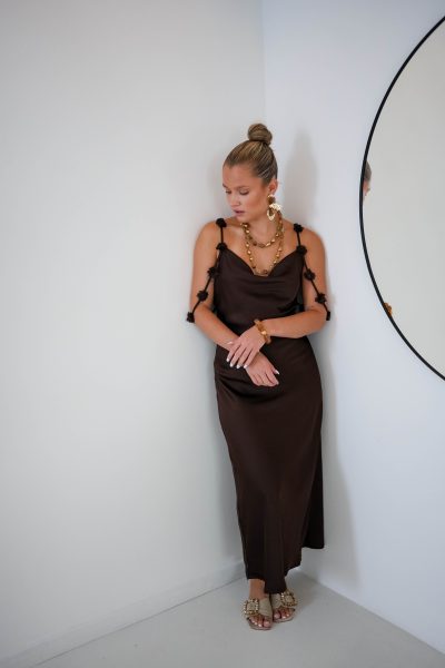 Loriane Dress Flower Brown - Afbeelding 4