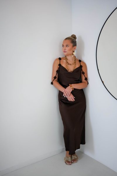 Loriane Dress Flower Brown - Afbeelding 2