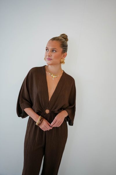 Vera Jumpsuit Choco Glitter - Afbeelding 4