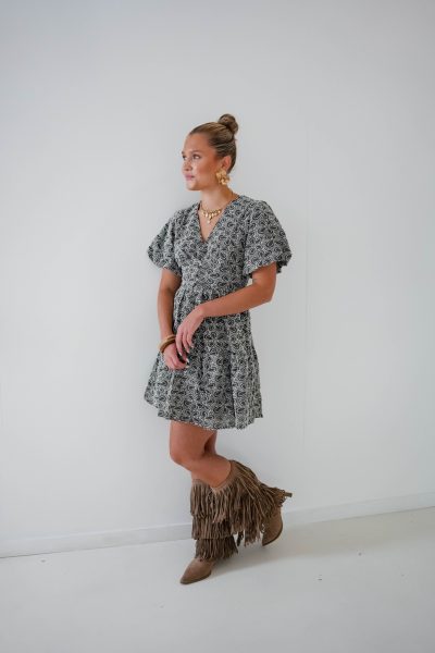 Noah Embroidery Dress Coffee - Afbeelding 2