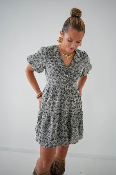 Noah Embroidery Dress Coffee - Afbeelding 6