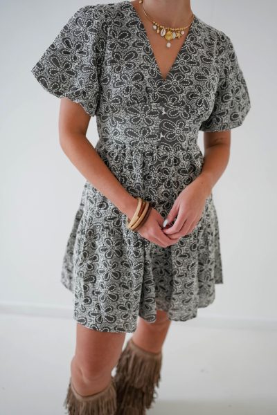 Noah Embroidery Dress Coffee - Afbeelding 5