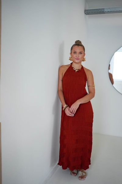 Hannah Halter Dress Terracotta
