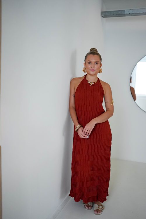 Hannah Halter Dress Terracotta