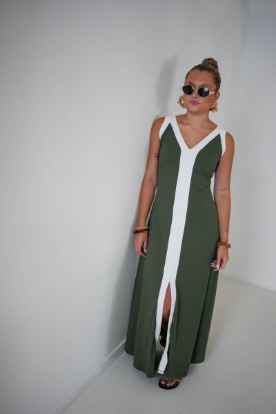 Lori Dress Green White - Afbeelding 6