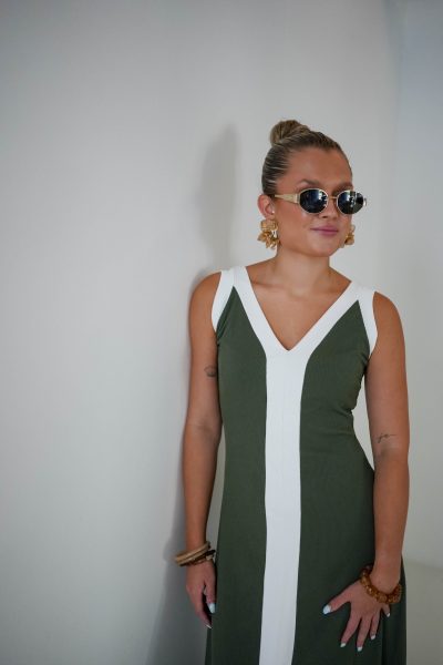 Lori Dress Green White - Afbeelding 2