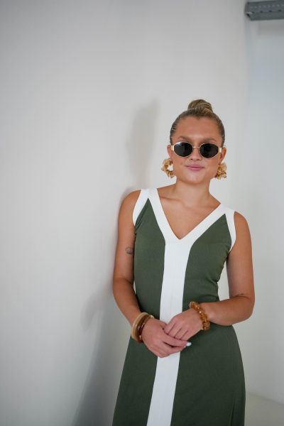 Lori Dress Green White - Afbeelding 5