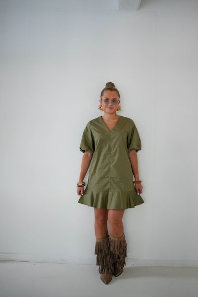Britt Dress Khaki - Afbeelding 2