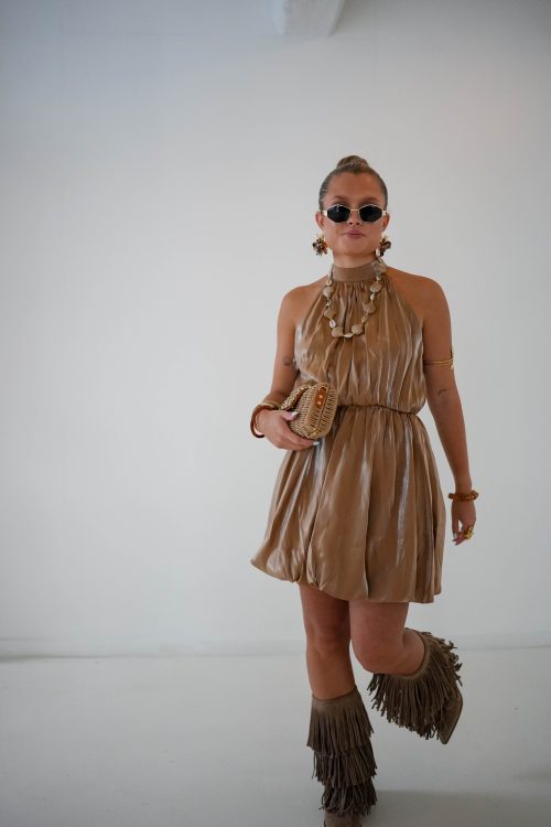 Donna Dress Camel